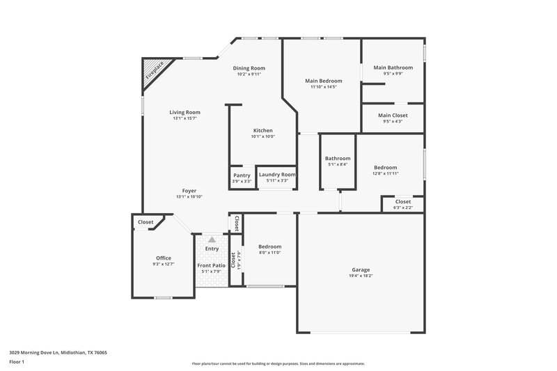 2,050/Mo, 3029 Morning Dove Ln Midlothian, TX 76065 Floorplan View