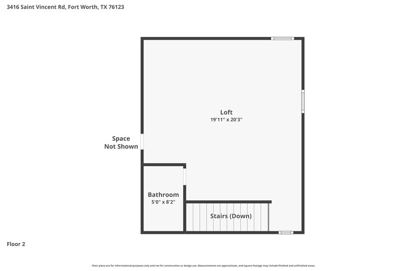 1,895/Mo, 3416 Saint Vincent Rd Fort Worth, TX 76123 Floor Plan View 2