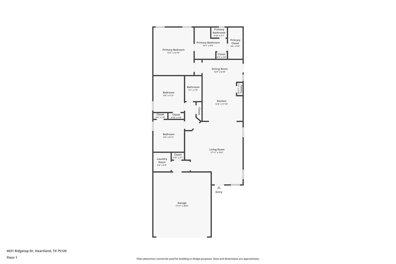 2,680/Mo, 4031 Ridgetop Dr Heartland, TX 75126 Floor Plan View