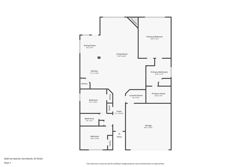 1,770/Mo, 2525 Tar Heel Dr Fort Worth, TX 76123 Floor Plan View