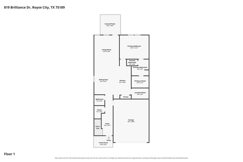 1,995/Mo, 819 Brilliance Dr Royse City, TX 75189 Floor Plan View