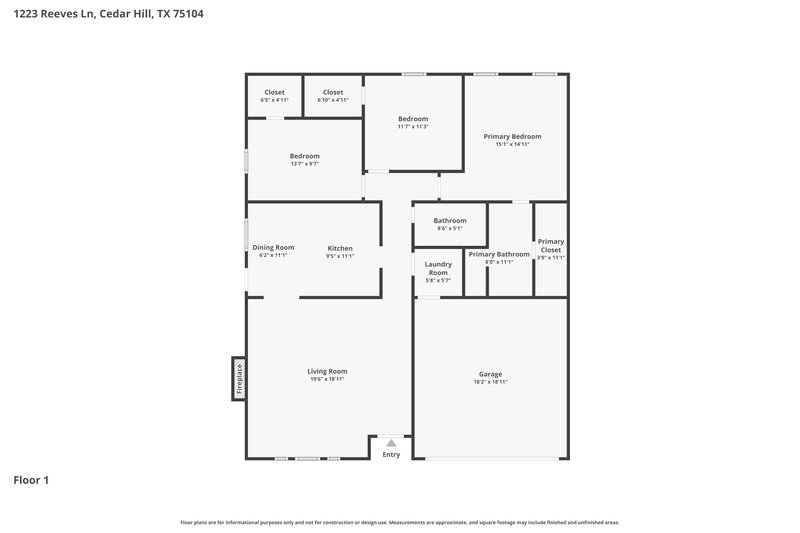 2,145/Mo, 1223 Reeves Ln Cedar Hill, TX 75104 Floor Plan View
