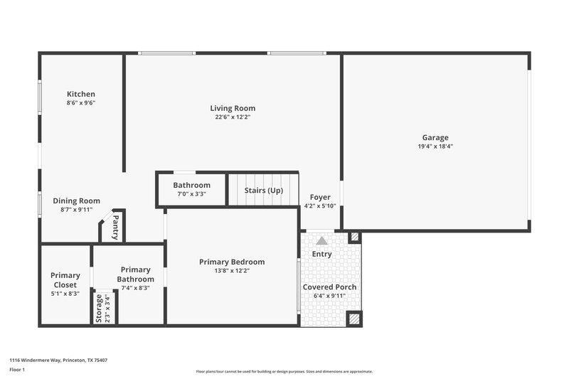 2,125/Mo, 1116 Windermere Way Princeton, TX 75407 Floorplan View