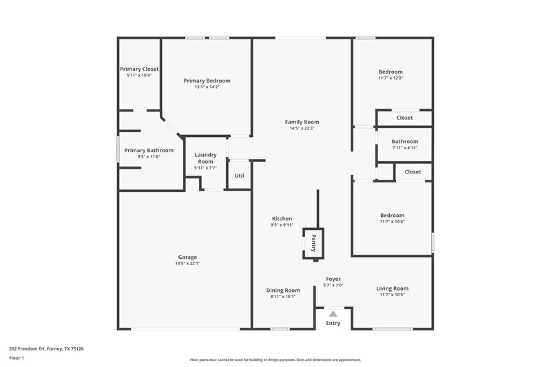 1,875/Mo, 202 Freedom Trl Forney, TX 75126 Floor Plan View