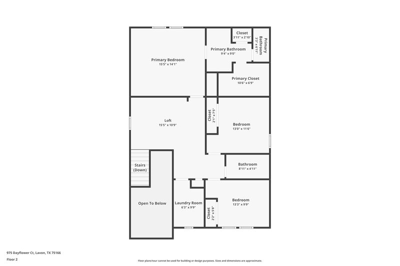 2,490/Mo, 975 Dayflower Ct Lavon, TX 75166 Floor Plan View 2