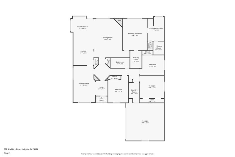 2,320/Mo, 302 Abel Dr Glenn Heights, TX 75154 Floor Plan View