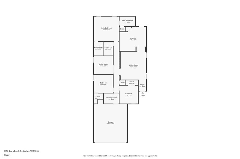 1,935/Mo, 1172 Tomahawk Dr Dallas, TX 75253 Floor Plan View