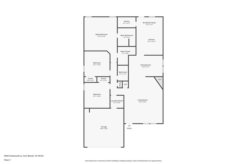 1,935/Mo, 3944 Foxhound Ln Fort Worth, TX 76123 Floor Plan View