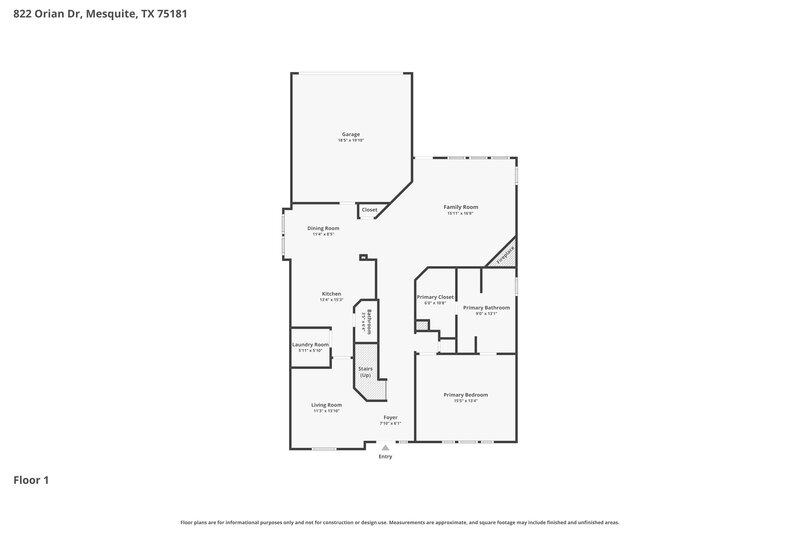 2,545/Mo, 822 Orian Dr Mesquite, TX 75181 Floor Plan View