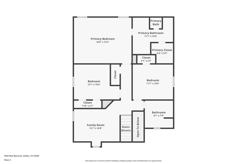 2,205/Mo, 7034 Wax Berry Dr Dallas, TX 75249 Floorplan View 2