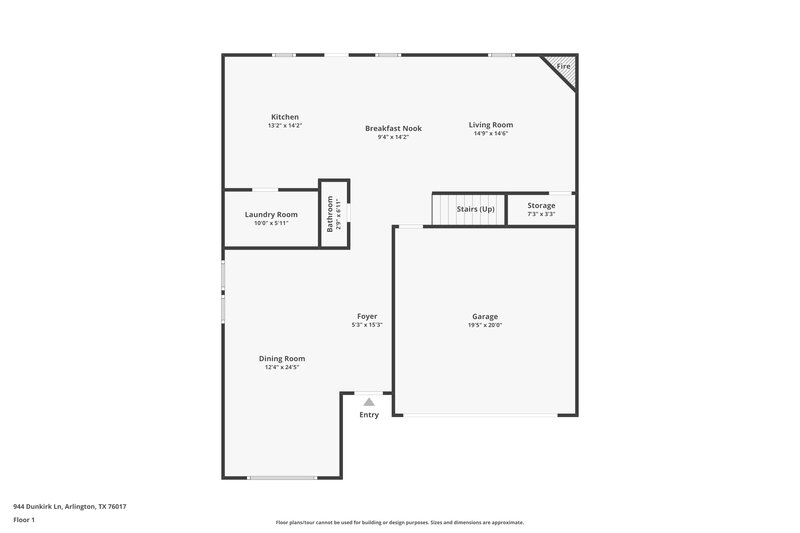 2,490/Mo, 944 Dunkirk Ln Arlington, TX 76017 Floor Plan View