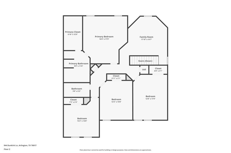 2,490/Mo, 944 Dunkirk Ln Arlington, TX 76017 Floor Plan View 2
