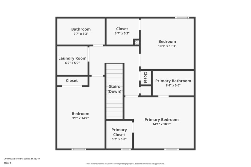 1,805/Mo, 7049 Wax Berry Dr Dallas, TX 75249 Floor Plan View 2