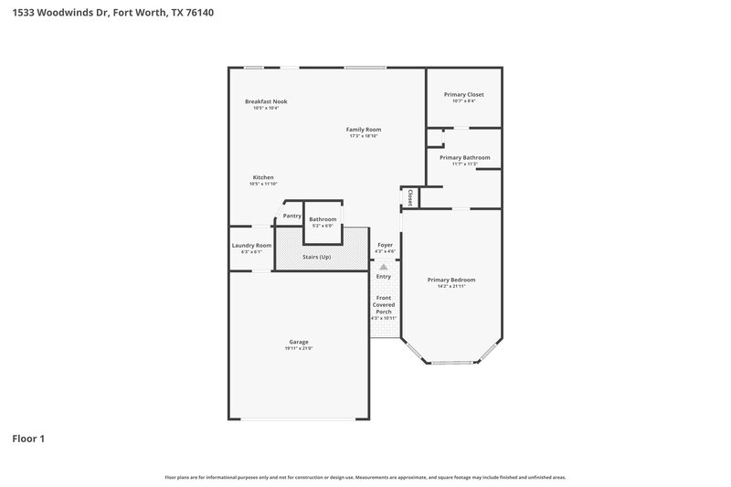 2,519/Mo, 1533 Woodwinds Dr Fort Worth, TX 76140 Floor Plan View