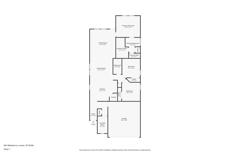 1,770/Mo, 831 Wisteria Ln Lavon, TX 75166 Floor Plan View