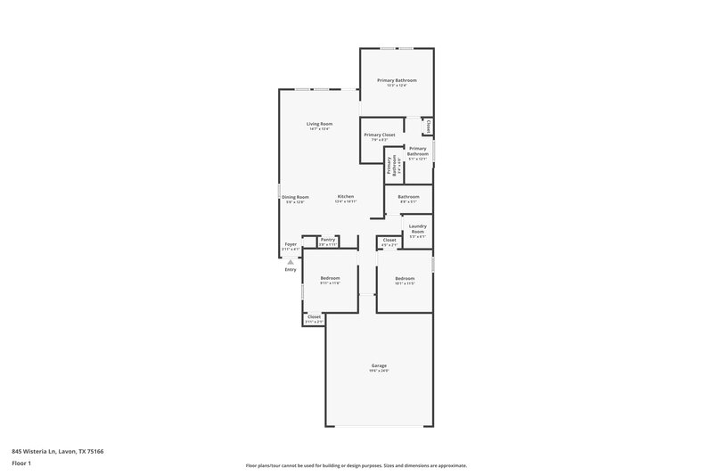 1,865/Mo, 845 Wisteria Ln Lavon, TX 75166 Floor Plan View
