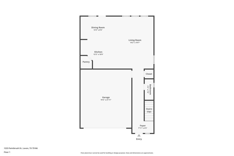 2,075/Mo, 1223 Paintbrush Dr Lavon, TX 75166 Floor Plan View