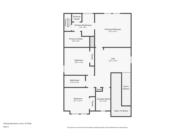 2,075/Mo, 1223 Paintbrush Dr Lavon, TX 75166 Floor Plan View 2