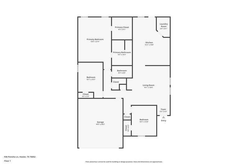 1,820/Mo, 936 Poncho Ln Haslet, TX 76052 Floor Plan View