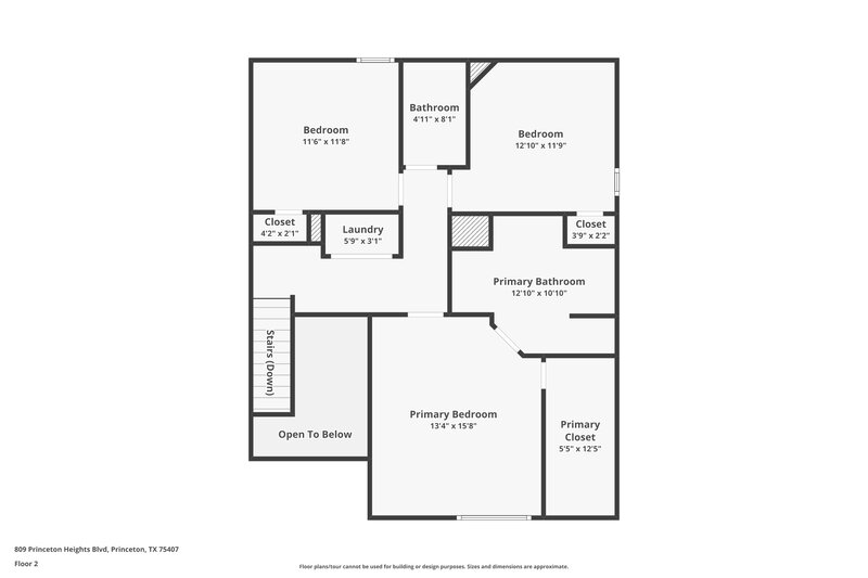 2,055/Mo, 809 Princeton Hts Princeton, TX 75407 Floorplan View 2