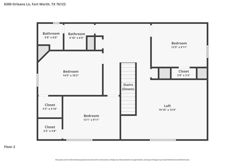 2,455/Mo, 8300 Orleans Ln Fort Worth, TX 76123 Floor Plan View 2