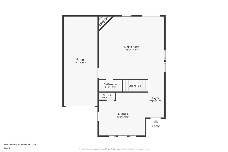 2,135/Mo, 7447 Pineberry Rd Dallas, TX 75249 Floor Plan View