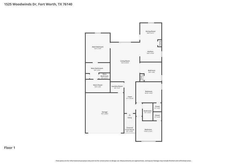 2,170/Mo, 1525 Woodwinds Dr Fort Worth, TX 76140 Floor Plan View