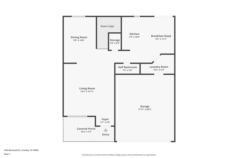 1,935/Mo, 1204 Boxwood Dr Crowley, TX 76036 Floor Plan View