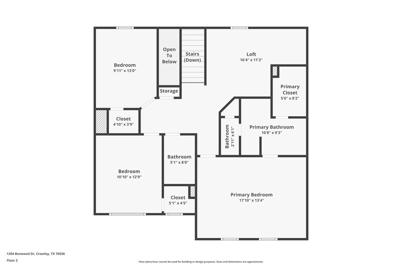 1,935/Mo, 1204 Boxwood Dr Crowley, TX 76036 Floor Plan View 2