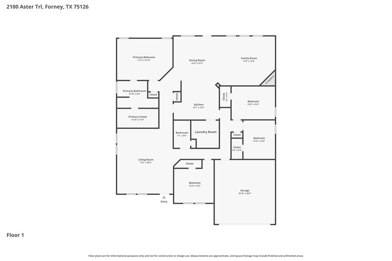 2,285/Mo, 2100 Aster Trl Forney, TX 75126 Floor Plan View