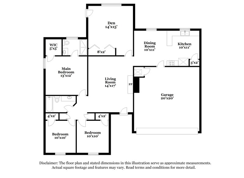 1,775/Mo, 832 Glenwick Ct Burleson, TX 76028 Floorplan View