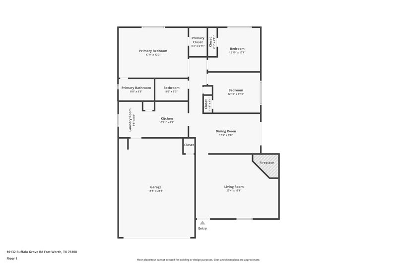 1,995/Mo, 10132 Buffalo Grove Rd Fort Worth, TX 76108 Floor Plan View