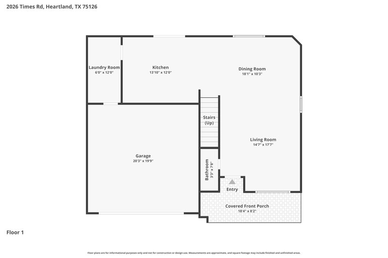 2,030/Mo, 2026 Times Rd Heartland, TX 75126 Floor Plan View
