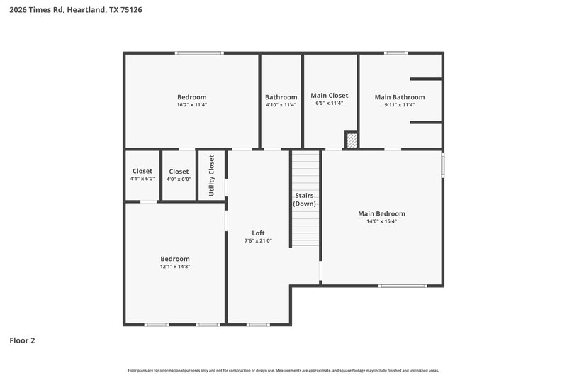 2,030/Mo, 2026 Times Rd Heartland, TX 75126 Floor Plan View 2