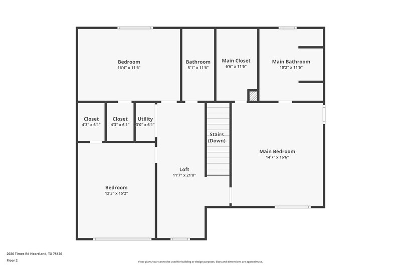 2,105/Mo, 2026 Times Rd Heartland, TX 75126 Floorplan View 2
