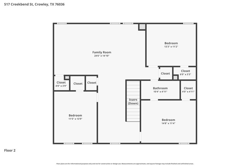 2,080/Mo, 517 Creekbend St Crowley, TX 76036 Floorplan View 2