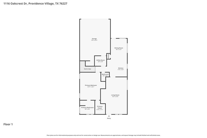 1,795/Mo, 1116 Oakcrest Dr Providence Village, TX 76227 Floor Plan View