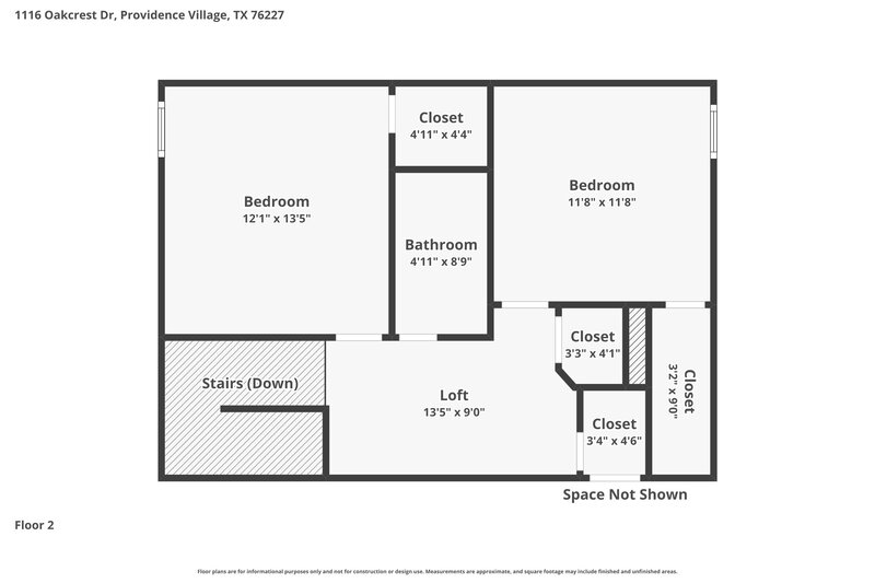 1,795/Mo, 1116 Oakcrest Dr Providence Village, TX 76227 Floor Plan View 2