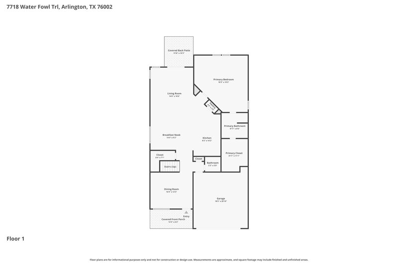 3,040/Mo, 7718 Water Fowl Trl Arlington, TX 76002 Floor Plan View