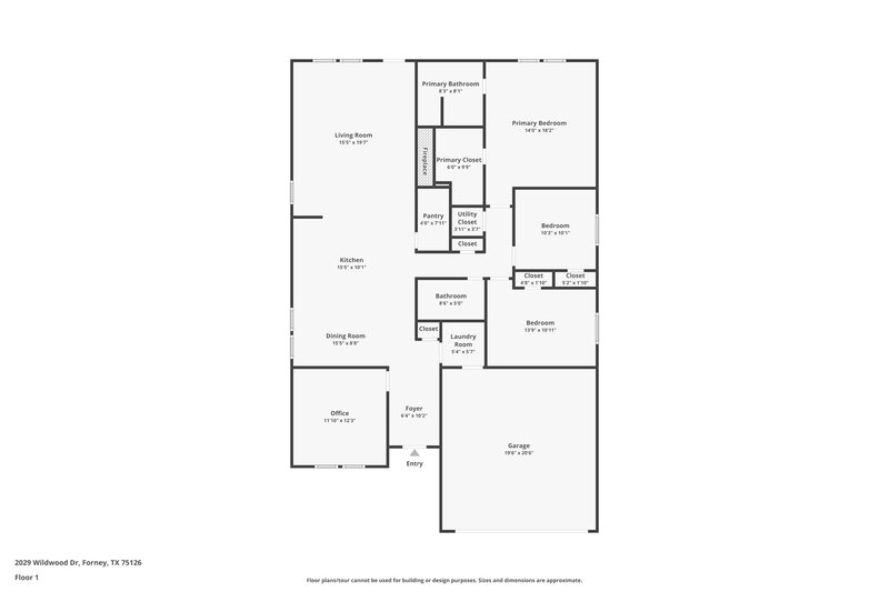 1,805/Mo, 2029 Wildwood Dr Forney, TX 75126 Floor Plan View