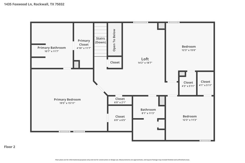 2,195/Mo, 1435 Foxwood Ln Rockwall, TX 75032 Floor Plan View 2