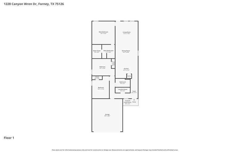 1,955/Mo, 1228 Canyon Wren Dr Forney, TX 75126 Floor Plan View