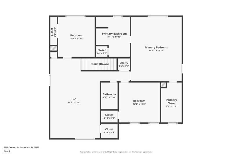 2,035/Mo, 3512 Cayman Dr Fort Worth, TX 76123 Floor Plan View 2