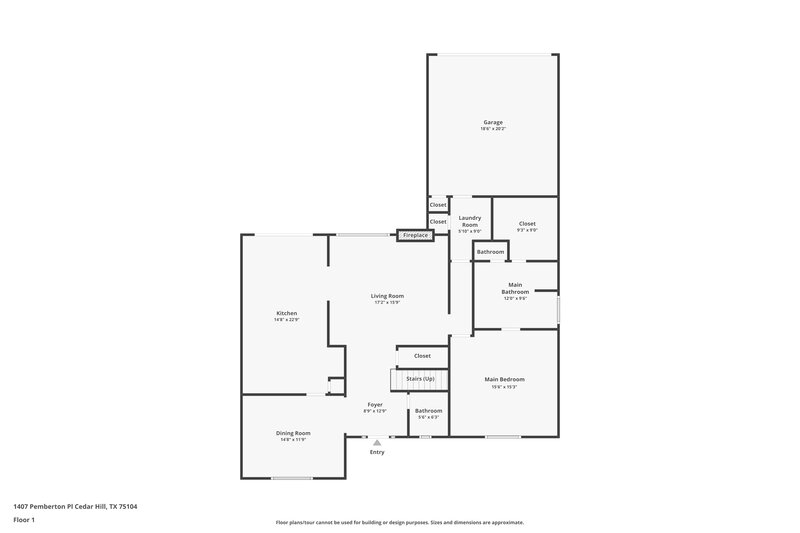 2,565/Mo, 1407 Pemberton Pl Cedar Hill, TX 75104 Floor Plan View