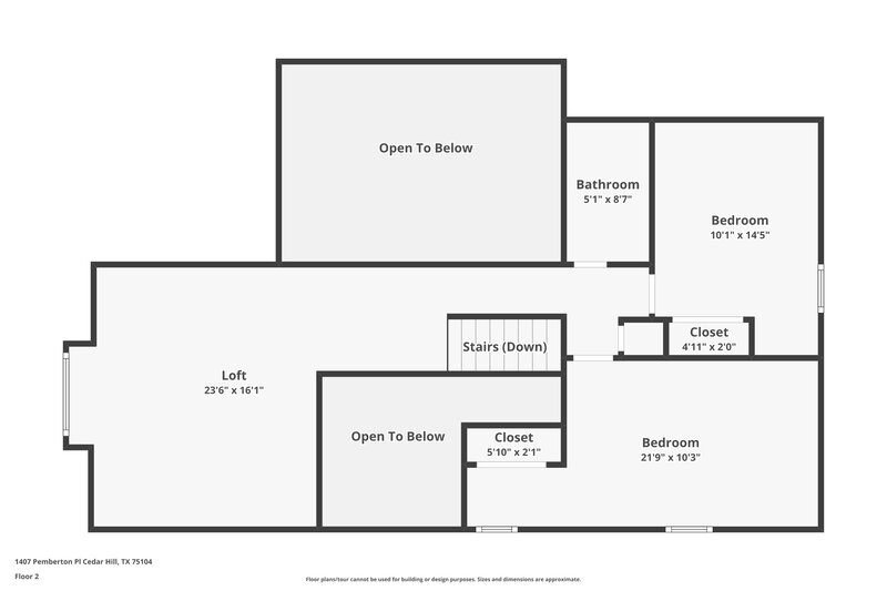 2,565/Mo, 1407 Pemberton Pl Cedar Hill, TX 75104 Floor Plan View 2