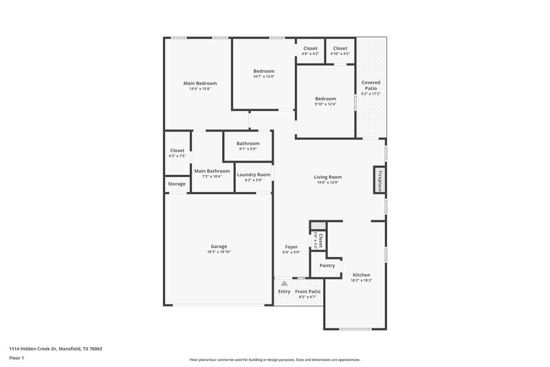 1,840/Mo, 1114 Hidden Creek Dr Mansfield, TX 76063 Floor Plan View