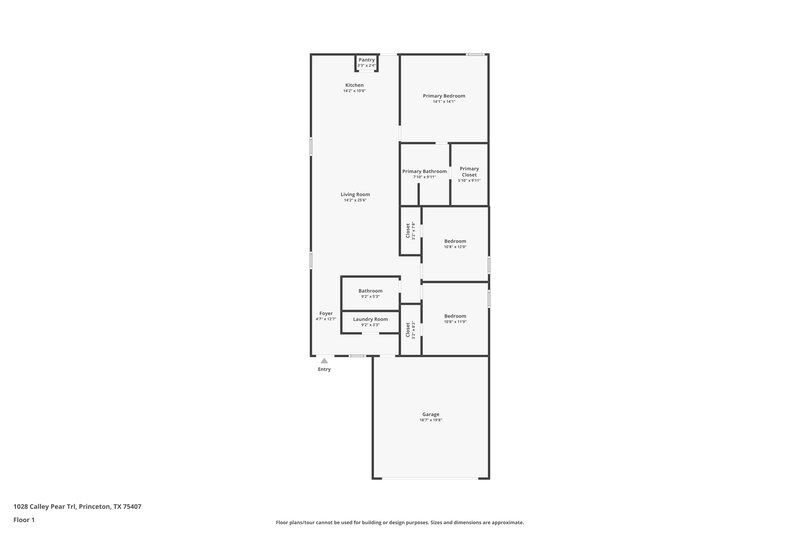 1,580/Mo, 1028 Calley Pear Trl Princeton, TX 75407 Floor Plan View