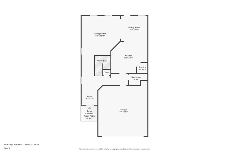 2,040/Mo, 1208 Kings Pl Crandall, TX 75114 Floor Plan View