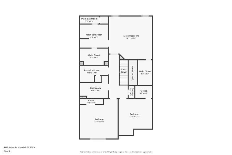 1,995/Mo, 1447 Reiner Dr Crandall, TX 75114 Floor Plan View 2