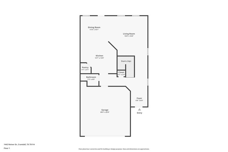 2,015/Mo, 1442 Reiner Dr Crandall, TX 75114 Floor Plan View